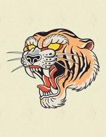 logo del tatuaggio della tigre vecchia scuola vettore