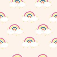 carino doodle arcobaleno senza cuciture vettore