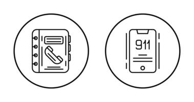 rubrica telefonica e 911 icona vettore