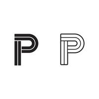 semplice iniziale lettera p logo. utilizzabile per attività commerciale e il branding loghi. piatto vettore logo design modello elemento.