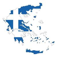 carta geografica di Grecia con Grecia bandiera vettore