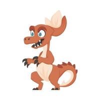 mistico, favoloso divertente arancia dinosauro. cartone animato stile vettore