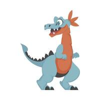 mistico, favoloso divertente blu dinosauro. cartone animato stile vettore