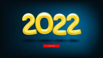 felice nuovo 2022. modello di banner vettore