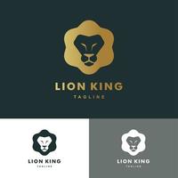 logo leone mascotte con colore oro, set di icone illustrazione grafica vettoriale