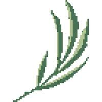 foglia cartone animato icona nel pixel stile vettore
