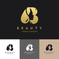 lettera b lusso salone di bellezza logo set illustrazione disegno vettoriale