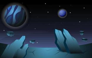illustrazione di esplorazione dell'universo dello spazio del cielo della stella del pianeta della pietra della roccia vettore