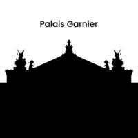 silhouette di palais garnier nel nero isolato su bianca sfondo, vettore illustrazione