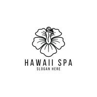 Hawaii salone e terme logo design concetto vettore