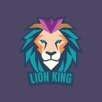 modello di progettazione del logo di gioco del re leone vettore