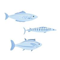 pesce impostare. vettore illustrazione nel cartone animato stile isolato su bianca sfondo