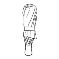 chiuso ombrello scarabocchio schema schizzo. vettore illustrazione