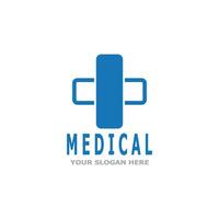 medico attraversare Salute logo vettore modello