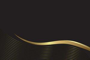astratto lusso nero e ondulato oro Linee astratto sfondo. elegante per rivista, opuscolo, striscione, un' lusso nastro elementi vettore