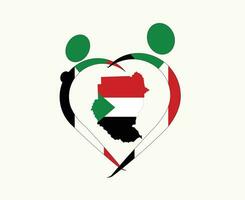 Sudan bandiera carta geografica emblema astratto simbolo vettore illustrazione design