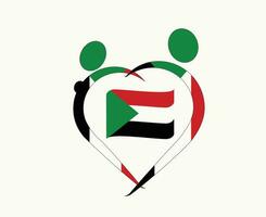 Sudan bandiera nastro emblema astratto simbolo vettore illustrazione design