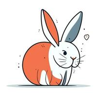 carino cartone animato coniglietto. vettore illustrazione nel scarabocchio stile.