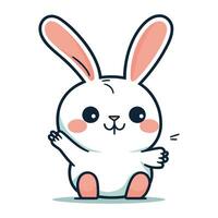 carino coniglietto personaggio vettore illustrazione. carino cartone animato coniglietto isolato su bianca sfondo.