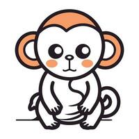 carino cartone animato scimmia. vettore illustrazione isolato su un' bianca sfondo.