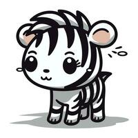 carino zebra cartone animato portafortuna personaggio vettore illustrazione.