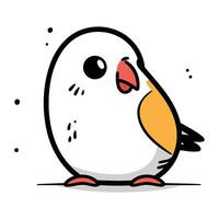 carino cartone animato pappagallo su un' bianca sfondo. vettore illustrazione.