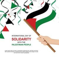 internazionale giorno di solidarietà con il palestinese persone sfondo. vettore