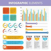 set di grafici colorati elementi infografici vettore