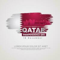 Qatar indipendenza giorno saluto carta vettore