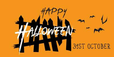 banner di testo di halloween felice, vettore