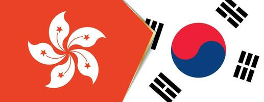 hong kong e Sud Corea bandiere, Due vettore bandiere.