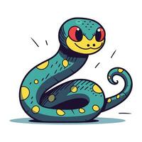 carino cartone animato serpente. vettore illustrazione isolato su un' bianca sfondo.