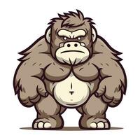 gorilla cartone animato portafortuna personaggio vettore illustrazione eps10