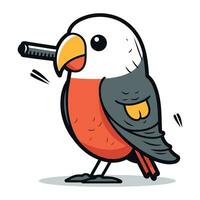 ciuffolotto uccello cartone animato portafortuna personaggio vettore illustrazione.