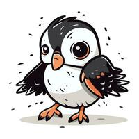 carino cartone animato pinguino. vettore illustrazione su un' bianca sfondo.