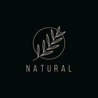 foglia natura logo design idea con cerchio vettore