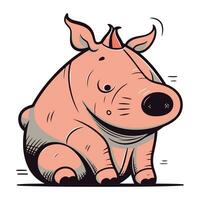 vettore illustrazione di un' carino cartone animato maiale. isolato su bianca sfondo.