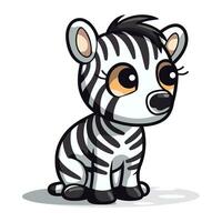 carino bambino zebra isolato su bianca sfondo. vettore illustrazione.