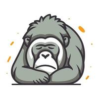 gorilla vettore illustrazione. emoji carattere. piatto design.