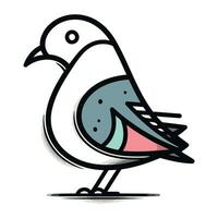 carino cartone animato uccello isolato su bianca sfondo. vettore illustrazione nel piatto stile.
