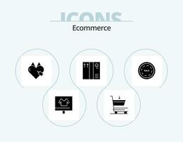 e-commerce glifo icona imballare 5 icona design. acquisti. saldi. e commercio. commercio. scatola vettore