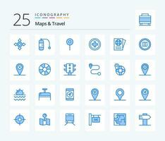 mappe viaggio 25 blu colore icona imballare Compreso mappe. carta geografica. regolare. Google. viaggio vettore