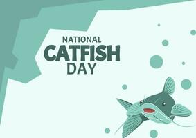 nazionale pesce gatto giorno, orizzontale manifesto modello vettore