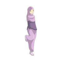un' donna indossare musulmano Abiti nel anime stile vettore