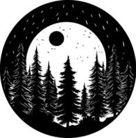 foresta - minimalista e piatto logo - vettore illustrazione