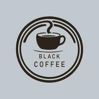 caffè logo semplice Basso sfondo nero un' bianca vettore