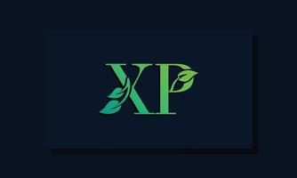 logo xp iniziale in stile foglia minimal vettore