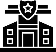 illustrazione del design dell'icona di vettore della stazione di polizia