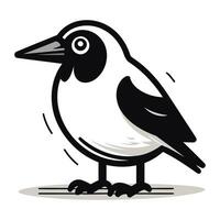 carino cartone animato corvo isolato su un' bianca sfondo. vettore illustrazione.
