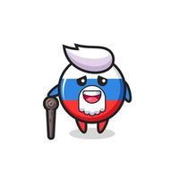 il simpatico distintivo della bandiera della russia il nonno tiene in mano un bastone vettore